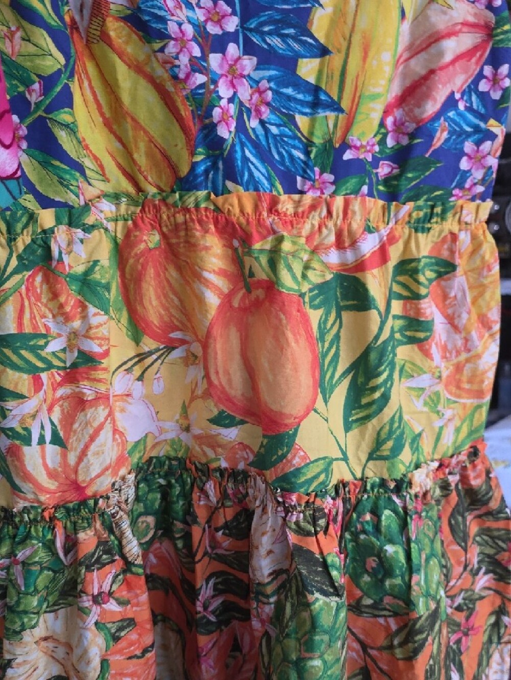 FARM Rio Multicolor Tropical Print Ruffled Strap Dress - Picture 7 of 7